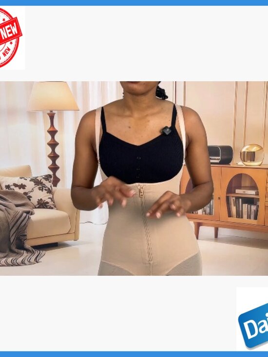 Medium Tummy Control Shapewear Bodysuit with Zipper, Adjustable Straps, - Picture 7 of 7